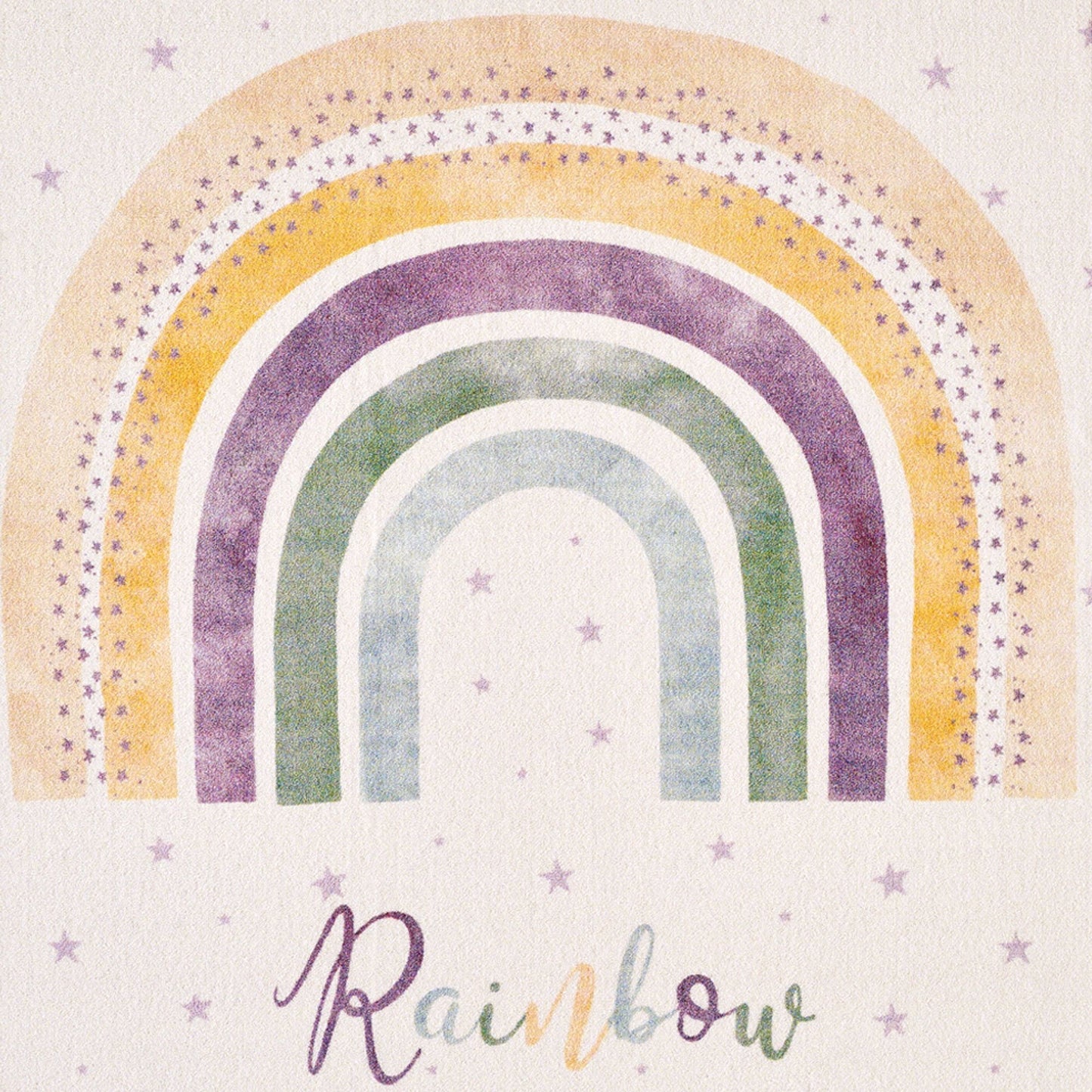 Kinderteppiche, Regenbogen, Farbe Creme, Teppich für Kinderzimmer, Rücken aus Latex