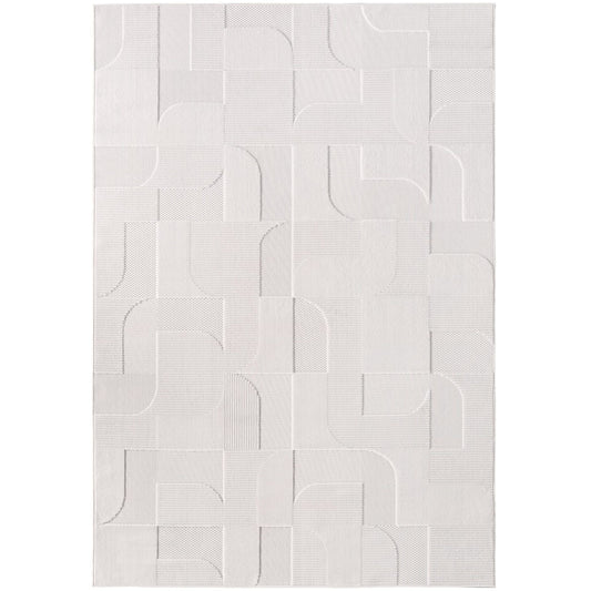 Kurzflor Teppich,3D Design,Farbe Creme,Teppich für Wohnzimmer,Rücken aus fibrilliertes Garn