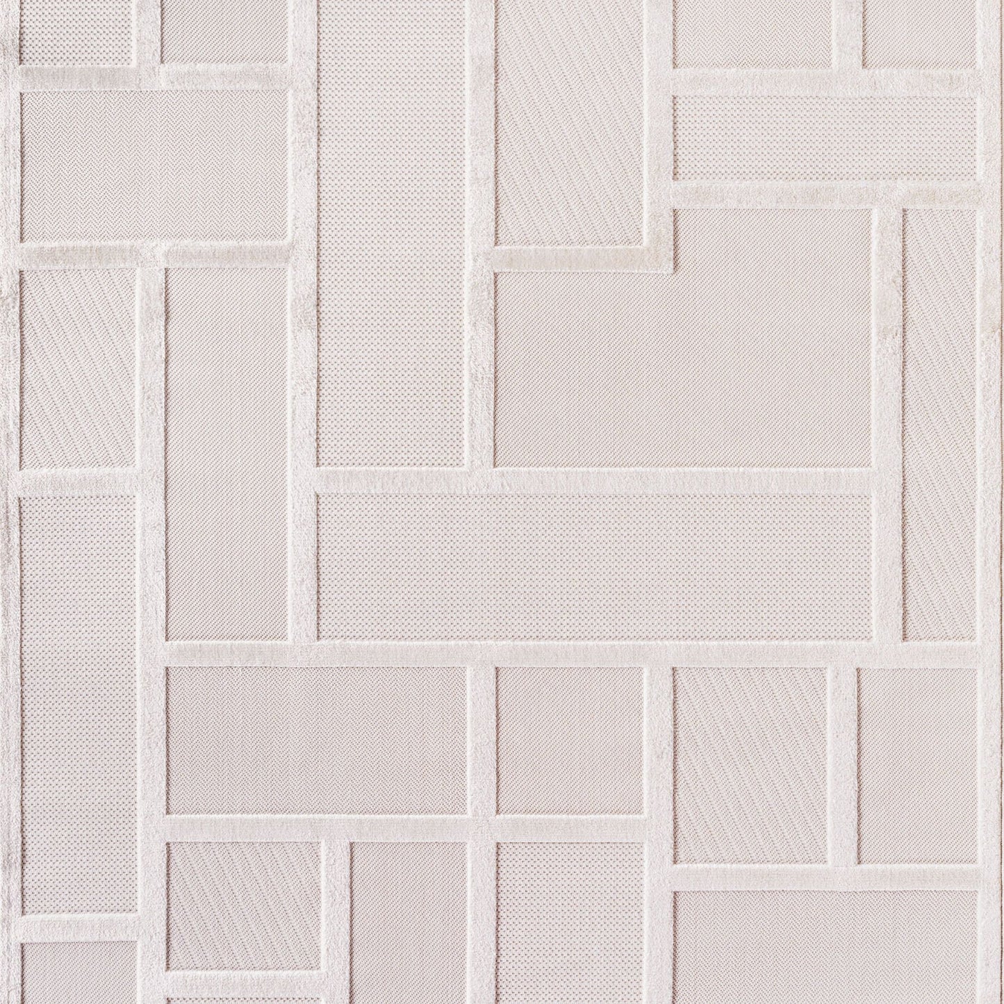 Kurzflor Teppich,3D Design,Farbe Creme,Teppich für Wohnzimmer,Rücken aus fibrilliertes Garn