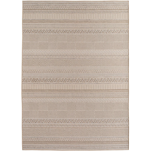 Outdoorteppiche Beige 8x25 cm Läufer, Wetterfest & UV-beständig, ideal für Küche, Balkon, Terrasse auch Wohnzimmer und Esszimmer, Skandinavisches Boho-Design, Leicht zu Reinigen