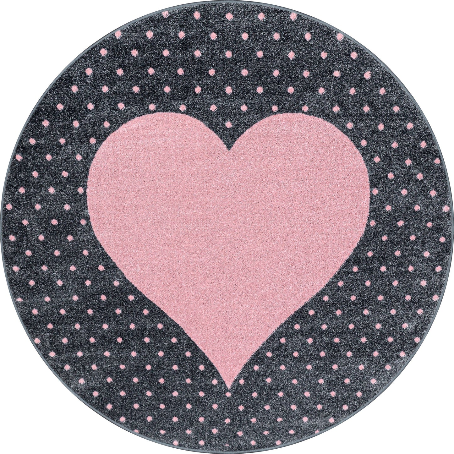 Kinderteppiche, Herz-Design, Farbe Pink, Teppich für Kinderzimmer, Rücken aus Jute