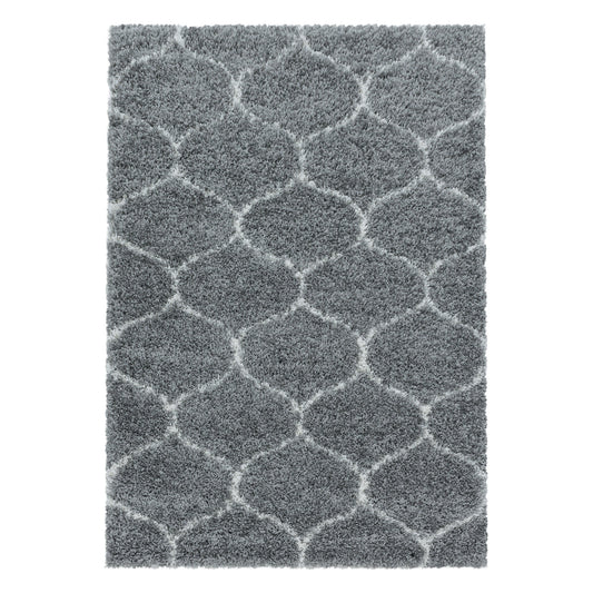 Hochflorteppiche, Skandinavisches Design, Farbe Grau, Teppich für Wohnzimmer, Rücken aus Jute