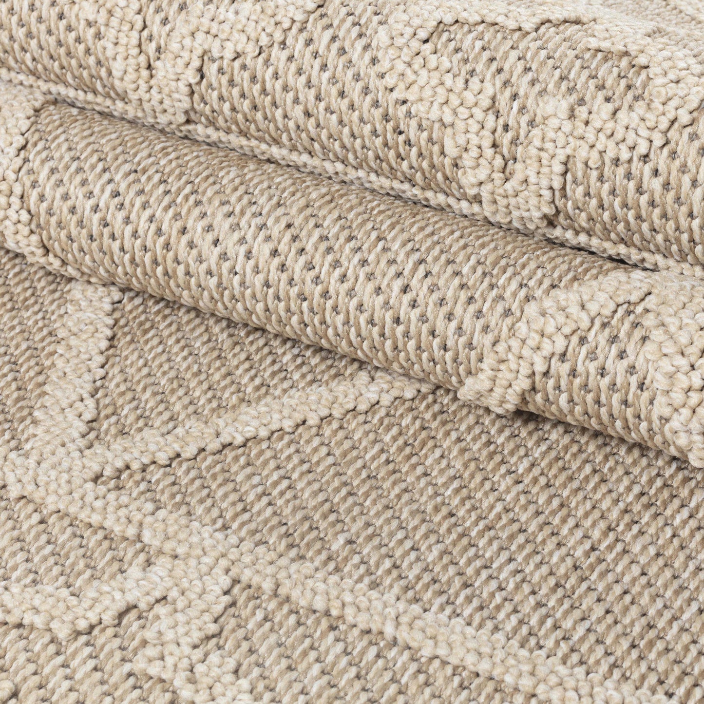 Outdoorteppiche, Berber Design, Farbe Beige, Teppich für Terasse-Balkon-Küche, Rücken aus Polypropylen