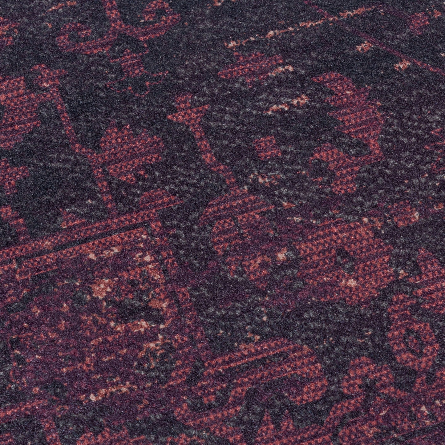 Waschbarer Teppich, Vintage-Stil, Farbe Rot, Teppich für Wohnzimmer, Rücken aus Canvas
