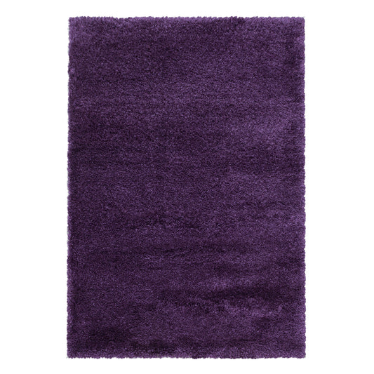 Hochflorteppiche, Unicolor - Einfarbig, Farbe Violett, Teppich für Wohnzimmer, Rücken aus Jute