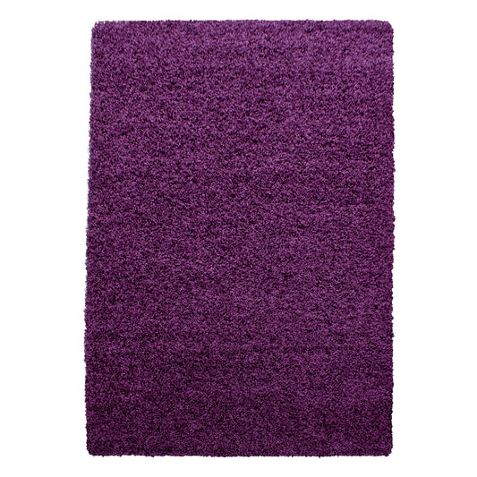 Hochflorteppiche, Unicolor - Einfarbig, Farbe Violett, Teppich für Wohnzimmer, Rücken aus Jute
