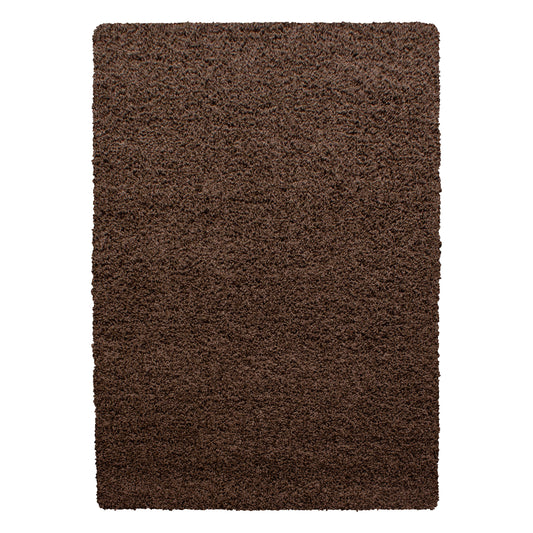 Hochflorteppiche, Unicolor - Einfarbig, Farbe Braun, Teppich für Wohnzimmer, Rücken aus Jute