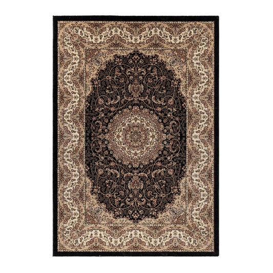Klassische & Orientteppiche, Orientalisch Design, Farbe Schwarz, Teppich für Wohnzimmer, Rücken aus Jute