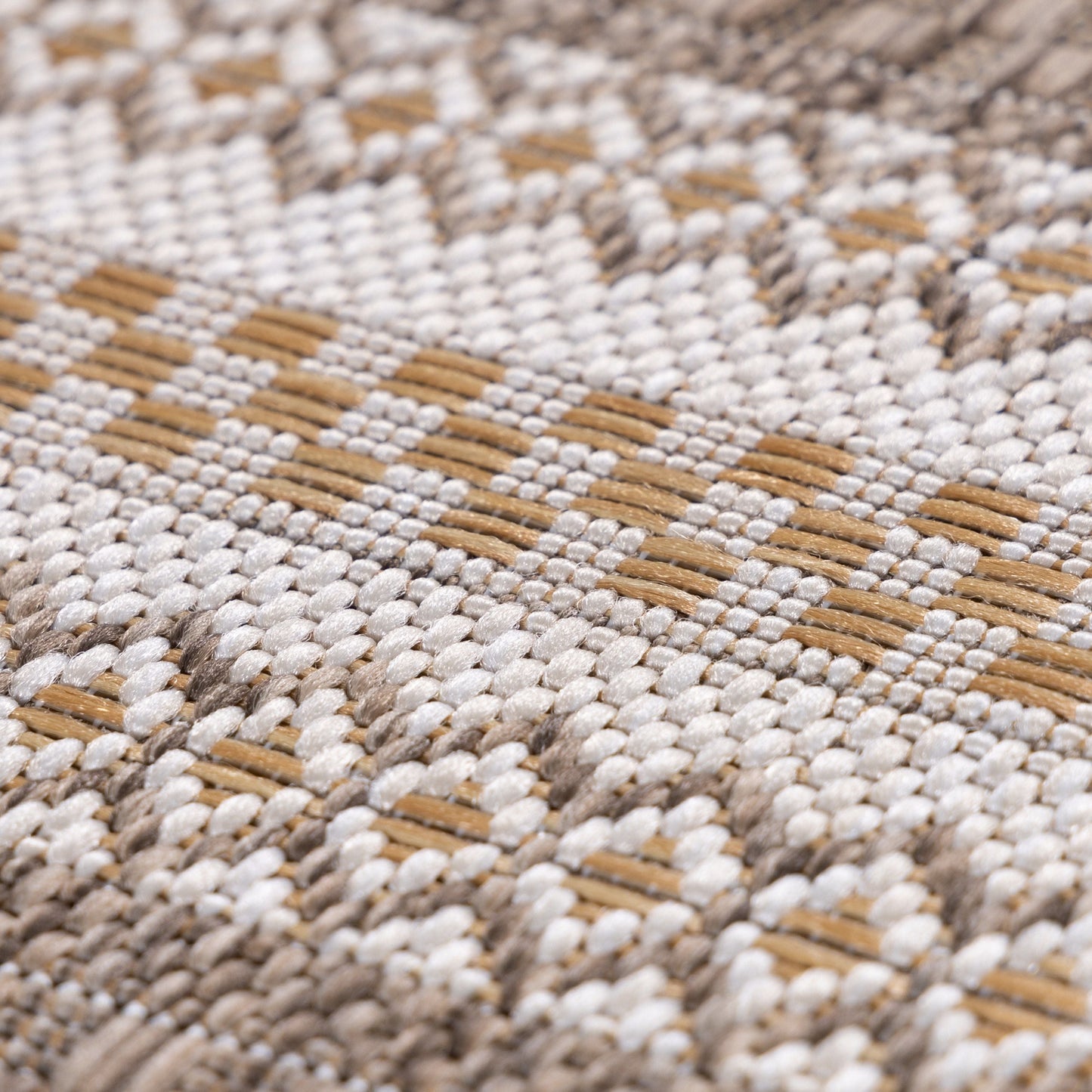 Outdoorteppiche, Vintage Design, Farbe Beige, Teppich für Terasse-Balkon-Küche, Rücken aus Polypropylen