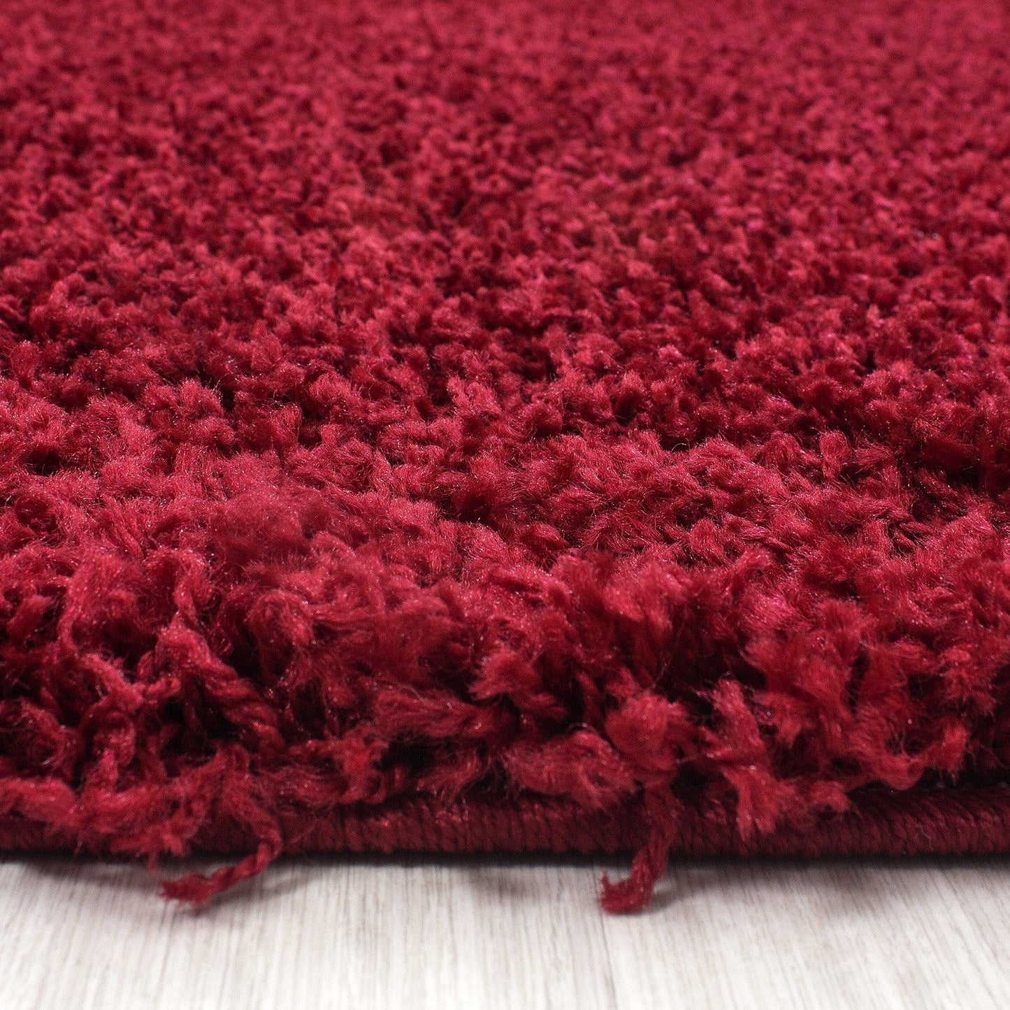 Hochflor Langflor Wohnzimmer DREAM Shaggy Teppich Unifarbe Florhöhe 5cm Rot