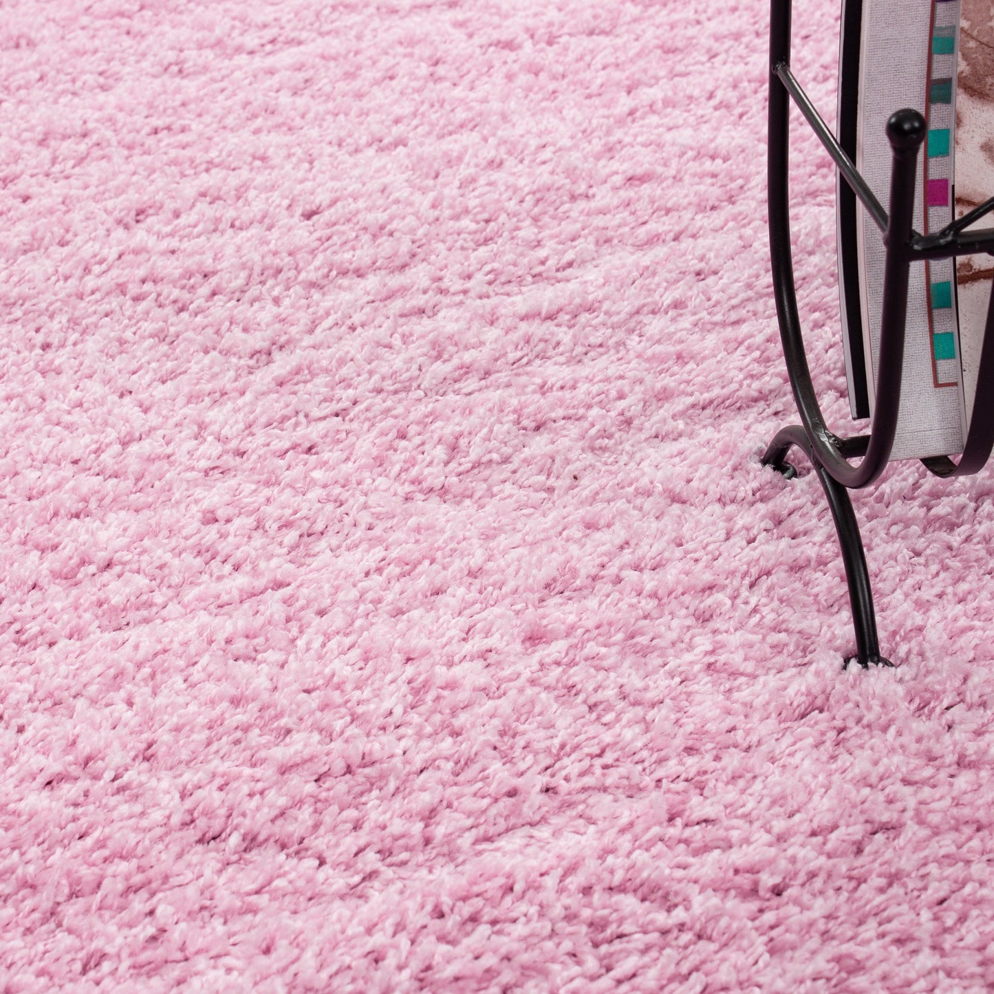Hochflor Langflor Wohnzimmer Shaggy Teppich Florhöhe 3cm unifarbe Pink