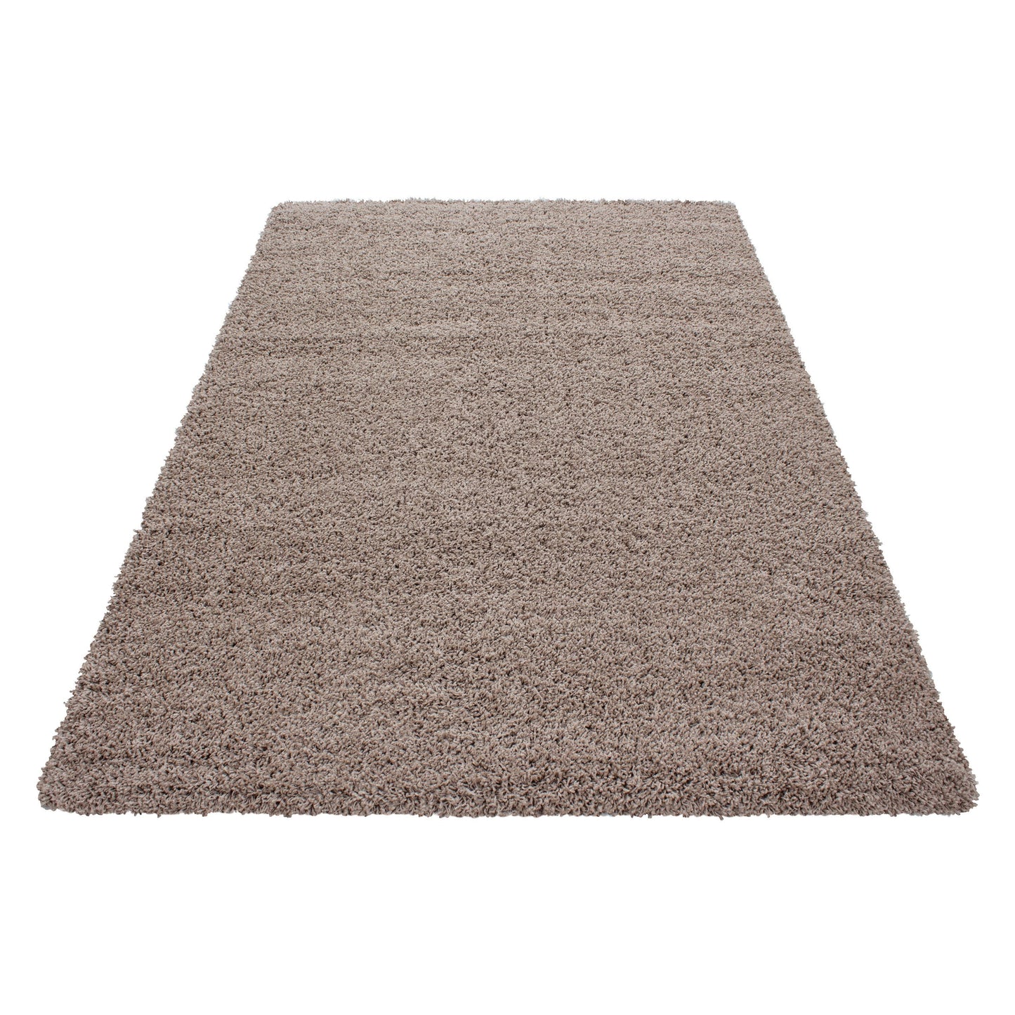 Hochflor Langflor Wohnzimmer DREAM Shaggy Teppich Unifarbe Florhöhe 5cm BEIGE