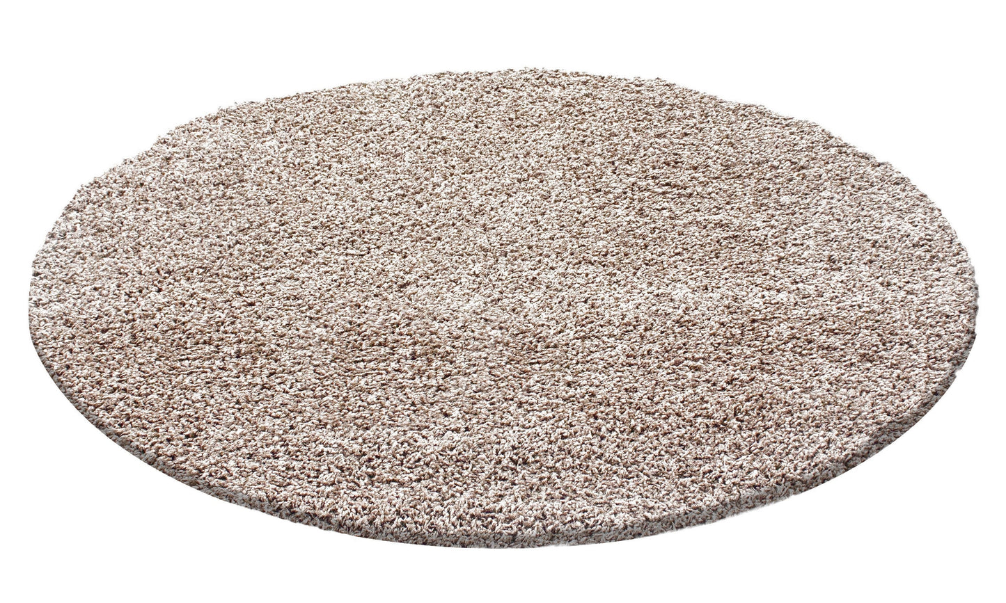 Hochflor Langflor Wohnzimmer DREAM Shaggy Teppich Unifarbe Florhöhe 5cm BEIGE