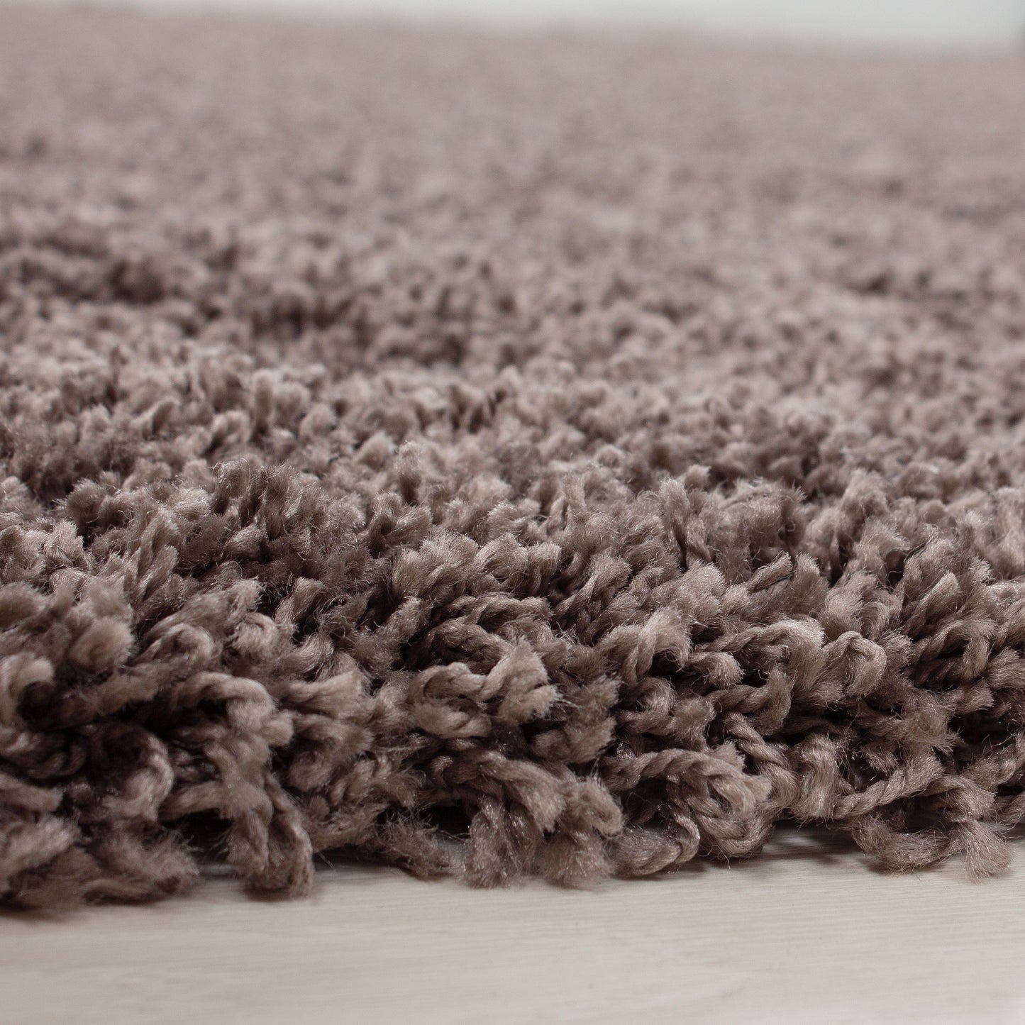 Hochflor Langflor Wohnzimmer DREAM Shaggy Teppich Unifarbe Florhöhe 5cm Taupe