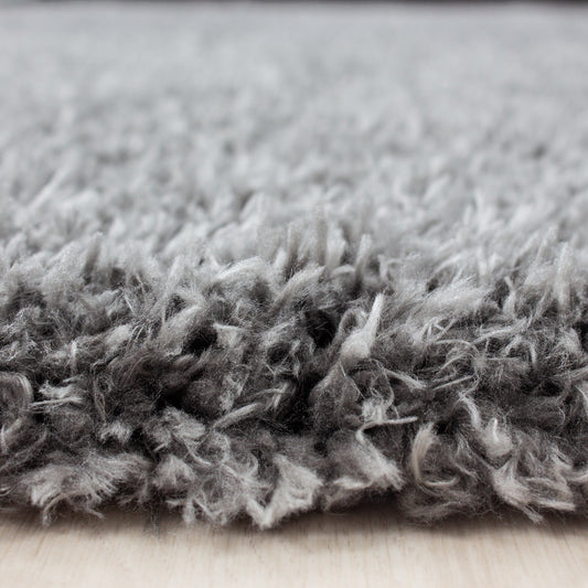 Hochflor Supersoft Shaggy kuscheliger Teppich extreme weich Unifarbe Hellgrau
