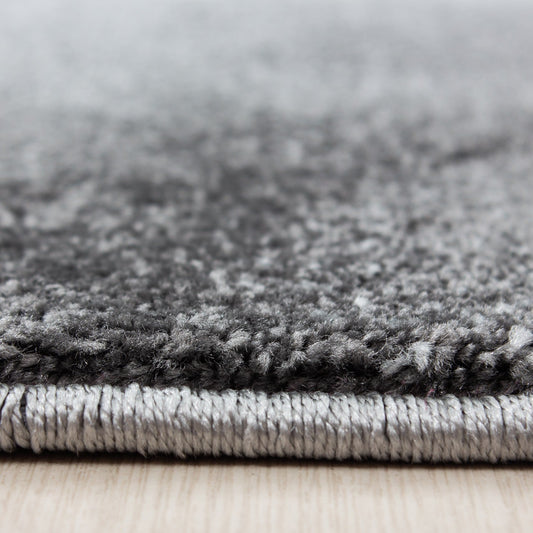 Designer Teppich Abstrakt Kariert Muster Konturenschnitt Grau Weiß Pink