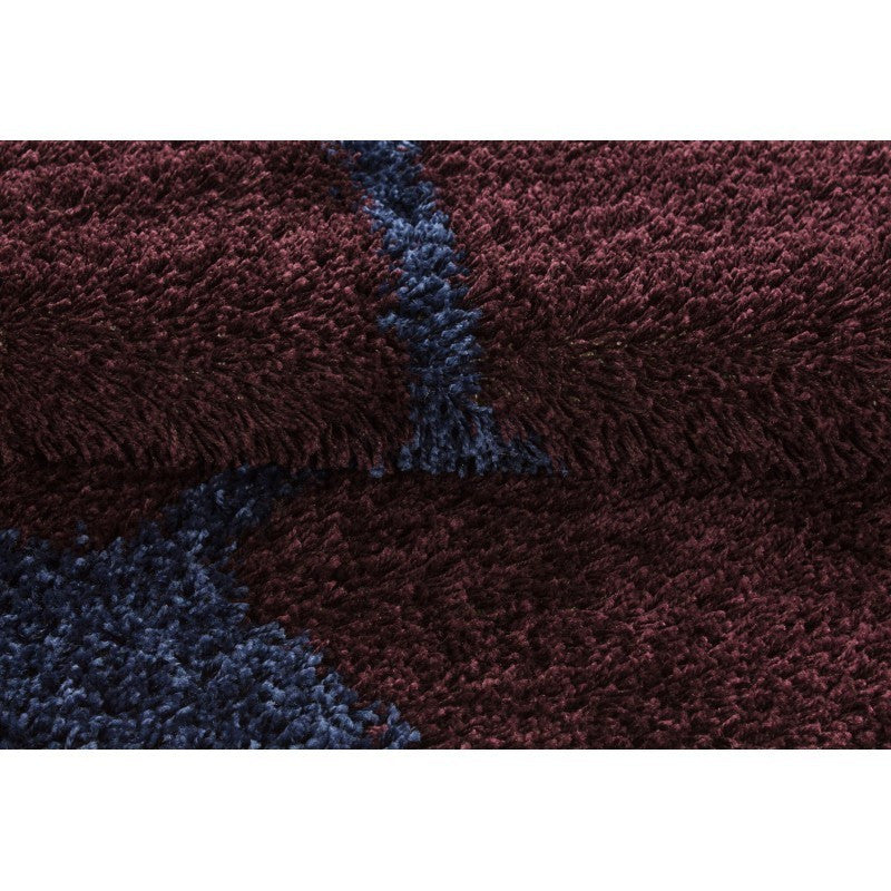 Kinderteppich für Kinderzimmer Fussball form Hochflor Teppich Bordeaux-Navy