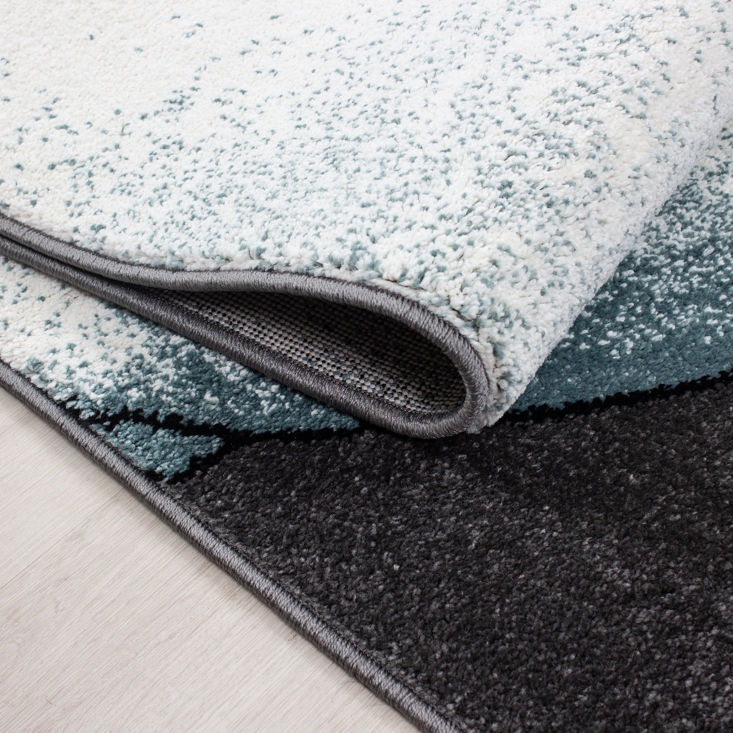 Kinderteppich Kinderzimmer Teppich niedlicher Elefantenbaby Stern Grau-Weiß-Blau