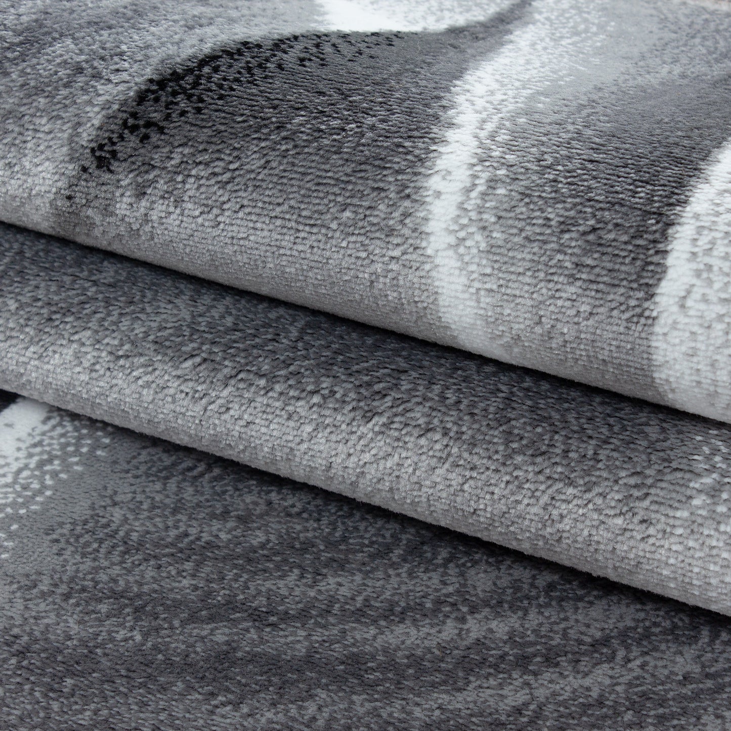Moderner Designer Wohnzimmer Teppich Parma Schwarz