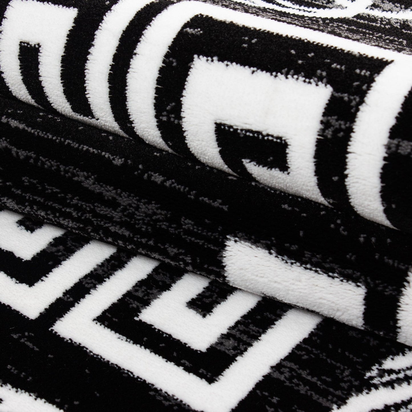 Moderner Designer Elegance Wohnzimmer Teppich Miami 6620 Schwarz-Weiss