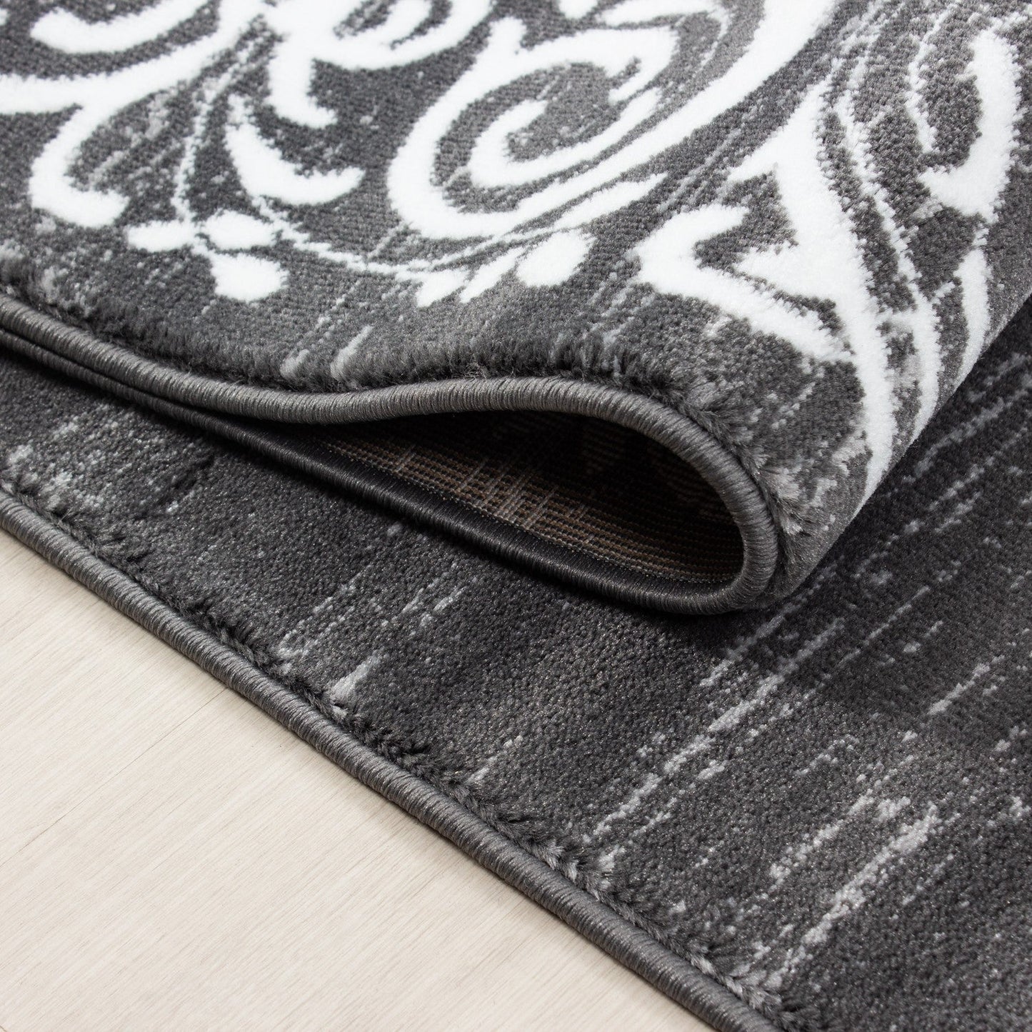 Moderner Designer Elegance Wohnzimmer Teppich Miami 6620 Grau-Weiss