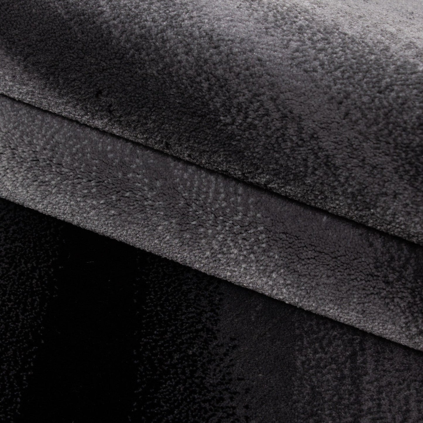 Moderner Designer Wohnzimmer Teppich Wellendesign Miami 6630 Schwarz-Grau