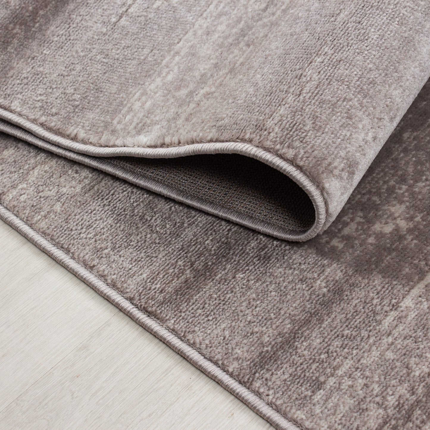 Moderner Designer Kurzflor Wohnzimmer Teppich Beige Mocca