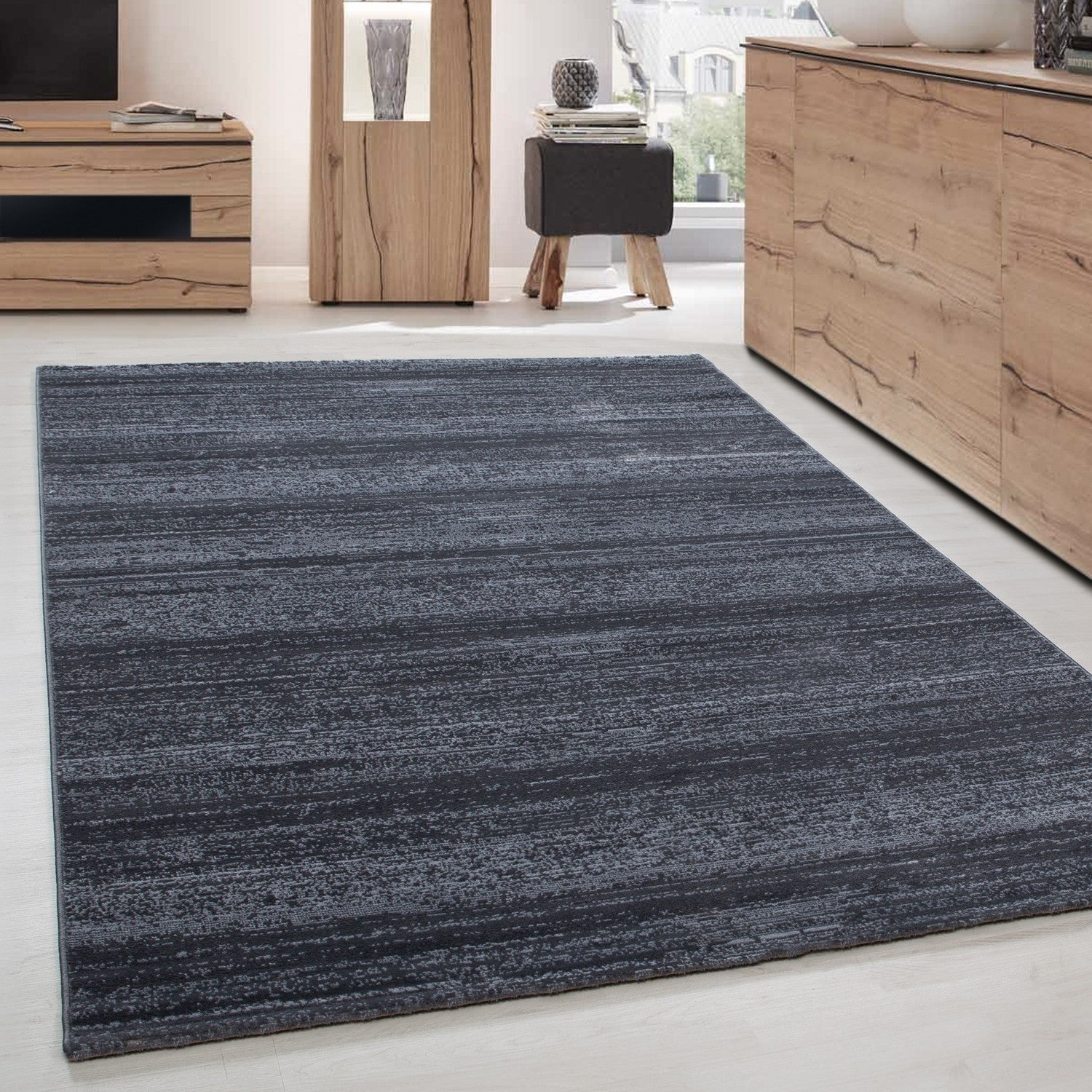 Teppich Evimcarpet Anthrazit – Kurzflor Wohnzimmer Grau Jugendzimmer