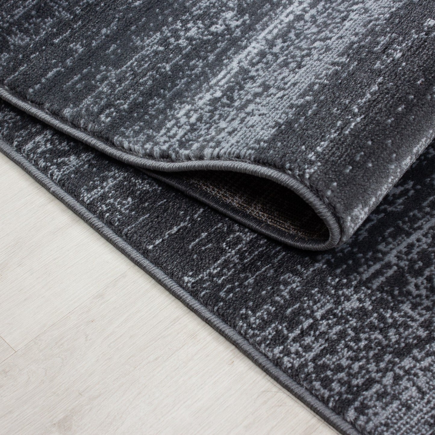 Wohnzimmer Jugendzimmer Teppich Kurzflor Grau Anthrazit