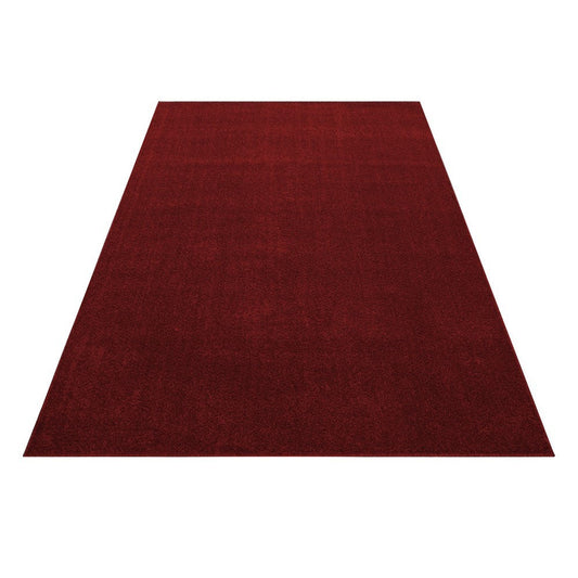 Teppich Kurzflor Modern Wohnzimmer Einfarbig Meliert Uni günstig Rot