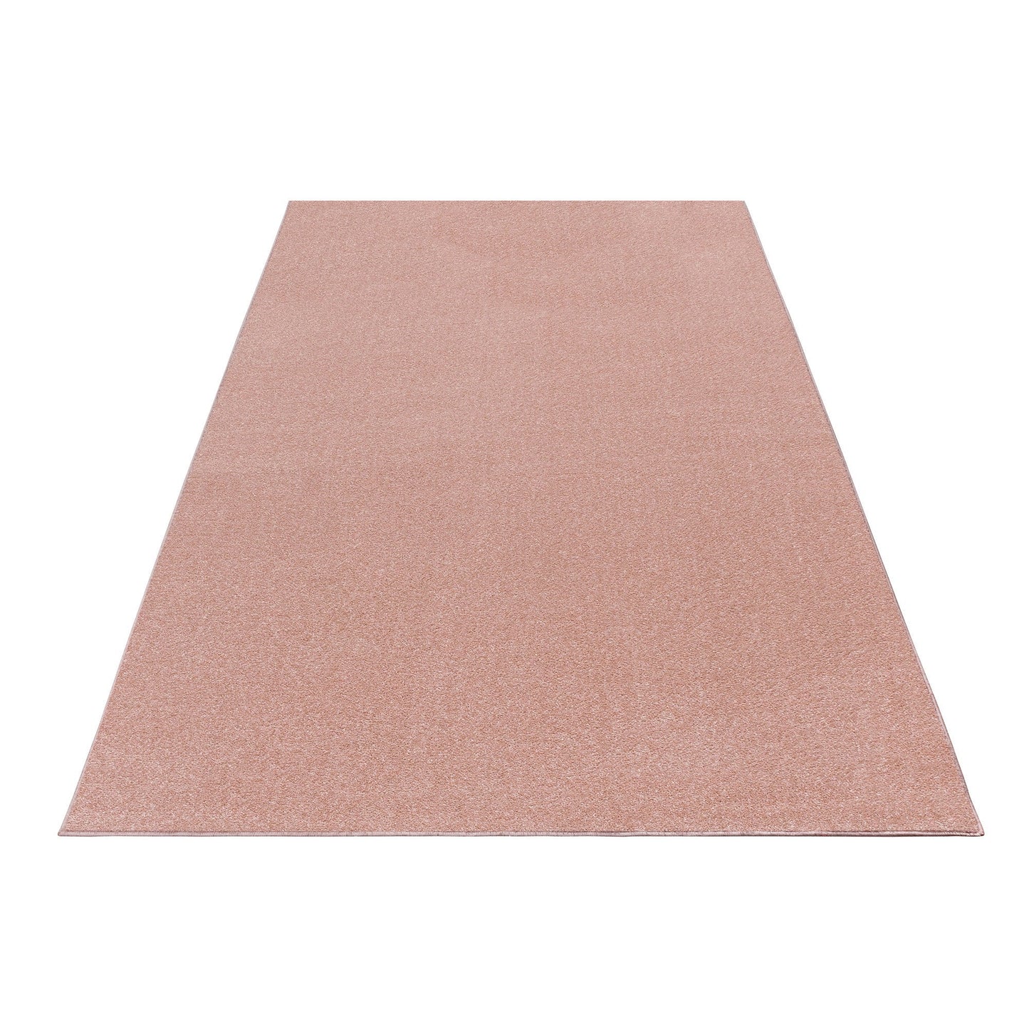 Kurzflor Gabbeh Optik Wohnzimmerteppich Flachflor Teppich Einfarbig Rose