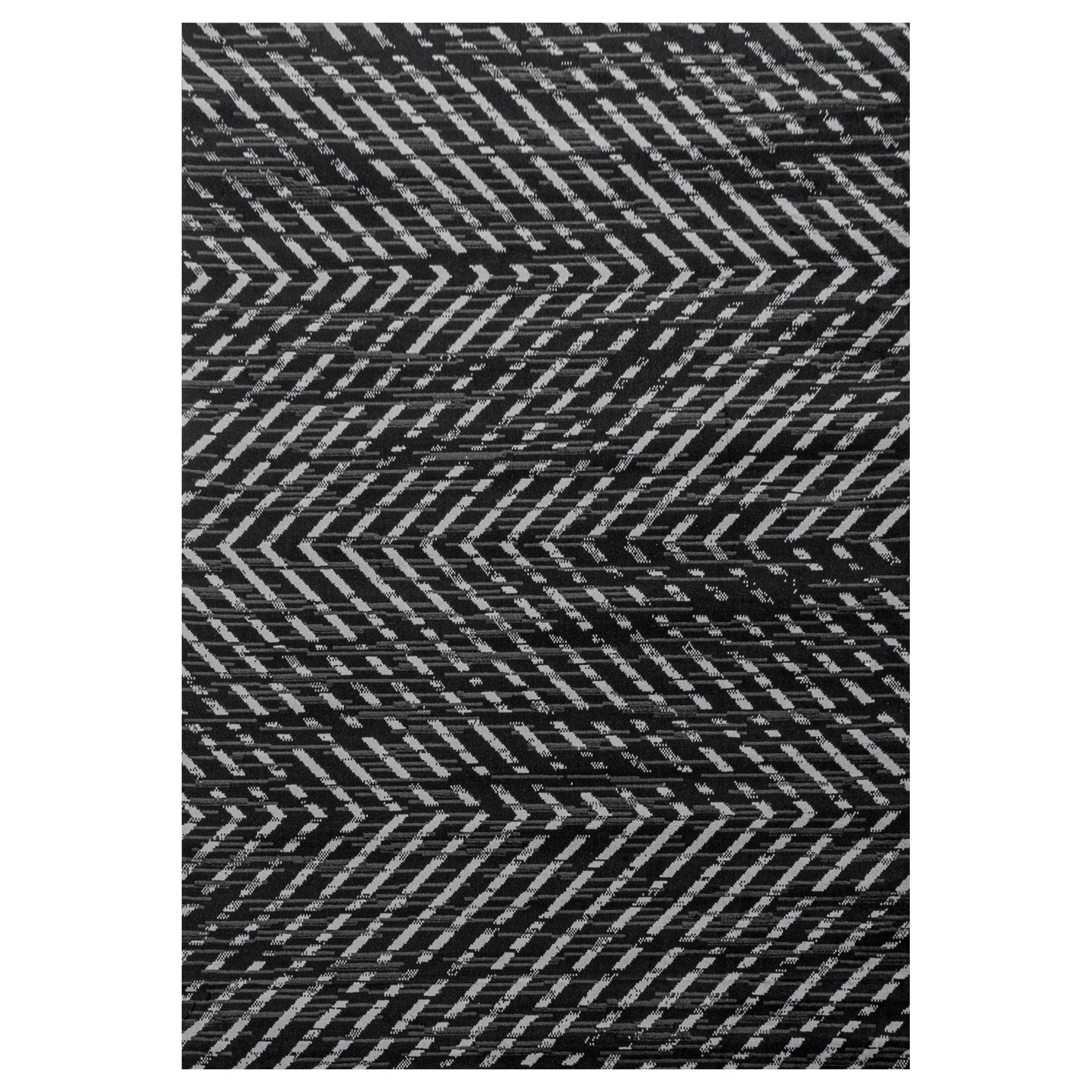 Wohnzimmerteppich Kurzflor Teppich Modernes Struktur Muster Flor Weich Schwarz