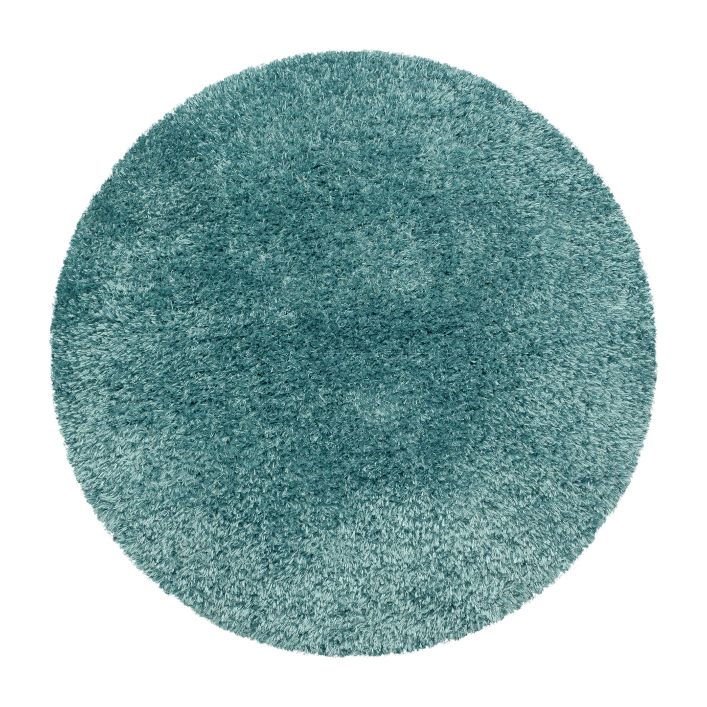 Shaggy Wohnzimmer Hochflor Teppich Glanz Garn Einfarbig Aqua Blau