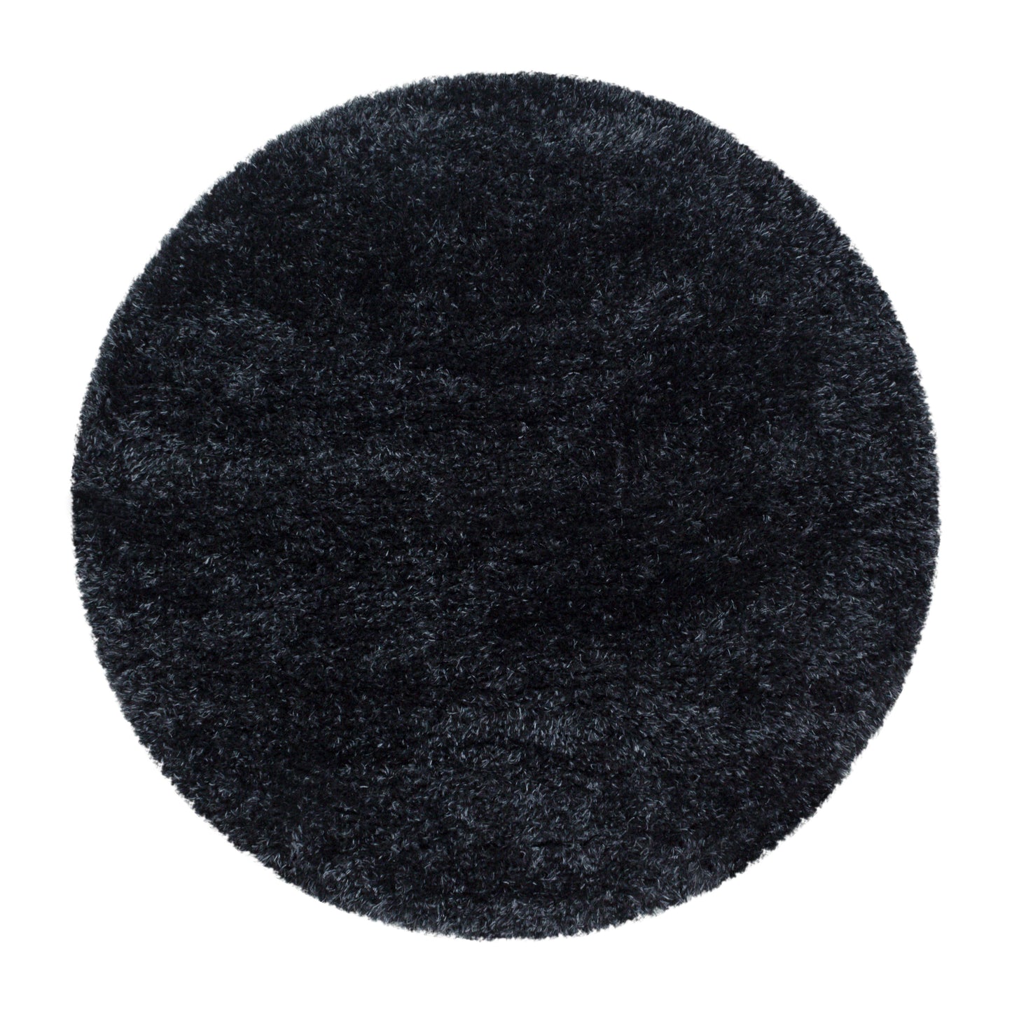 Shaggy Wohnzimmer Hochflor Teppich Glanz Garn Einfarbig Schwarz