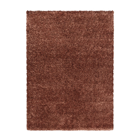 Shaggy Wohnzimmer Hochflor Teppich Glanz Garn Einfarbig Kupfer