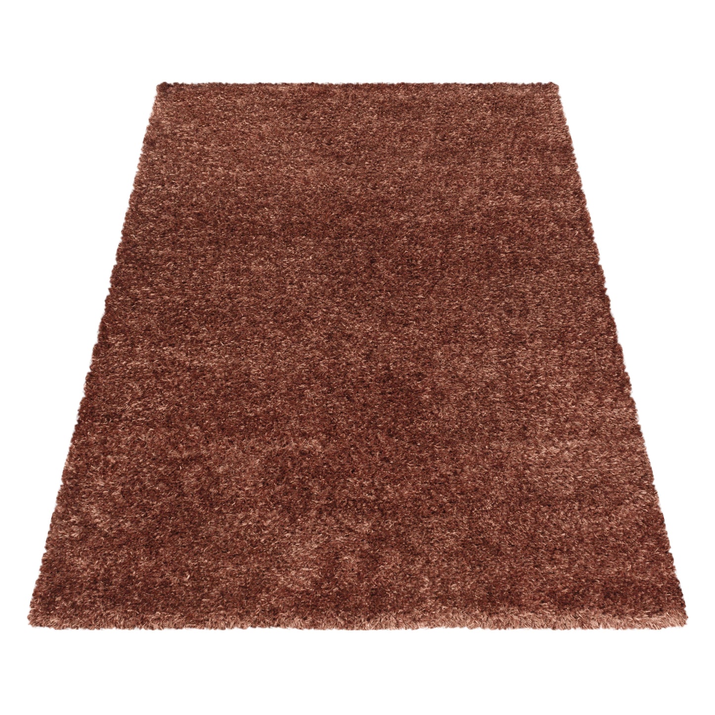 Shaggy Wohnzimmer Hochflor Teppich Glanz Garn Einfarbig Kupfer