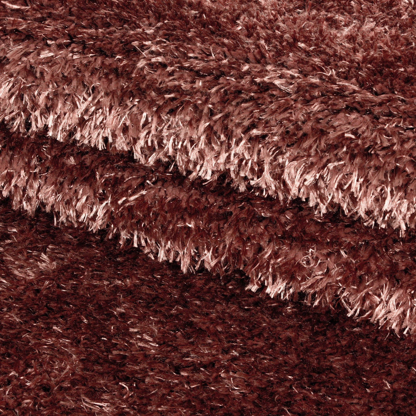 Shaggy Wohnzimmer Hochflor Teppich Glanz Garn Einfarbig Kupfer
