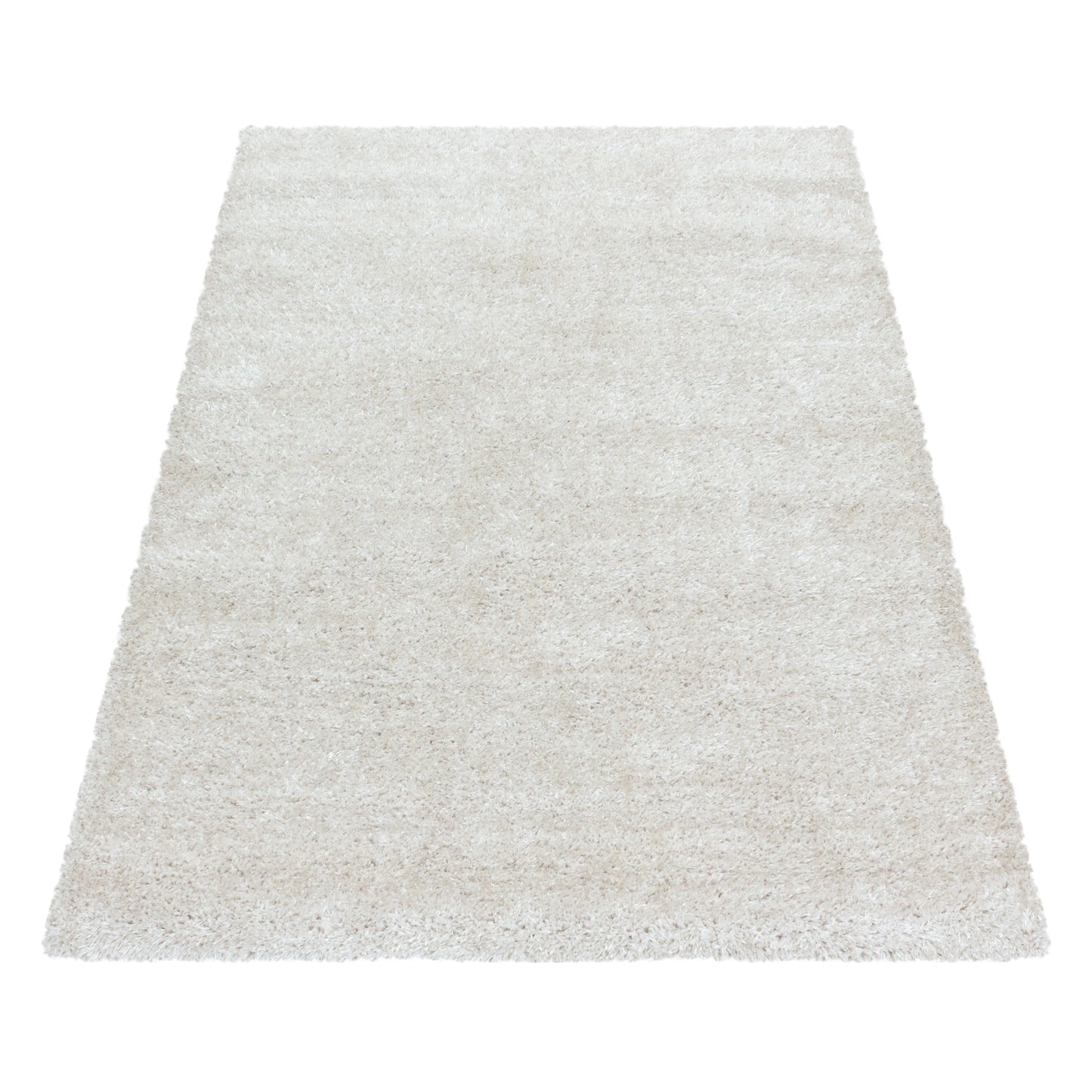 Shaggy Wohnzimmer Hochflor Teppich Glanz Garn Einfarbig Natur
