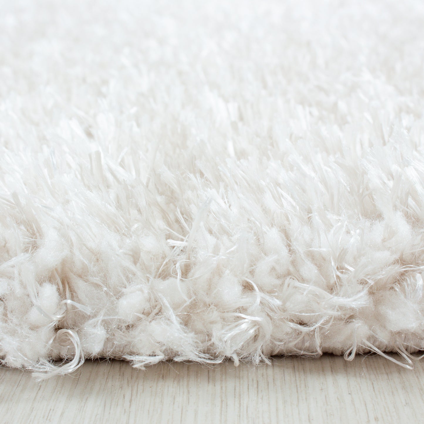 Shaggy Wohnzimmer Hochflor Teppich Glanz Garn Einfarbig Natur