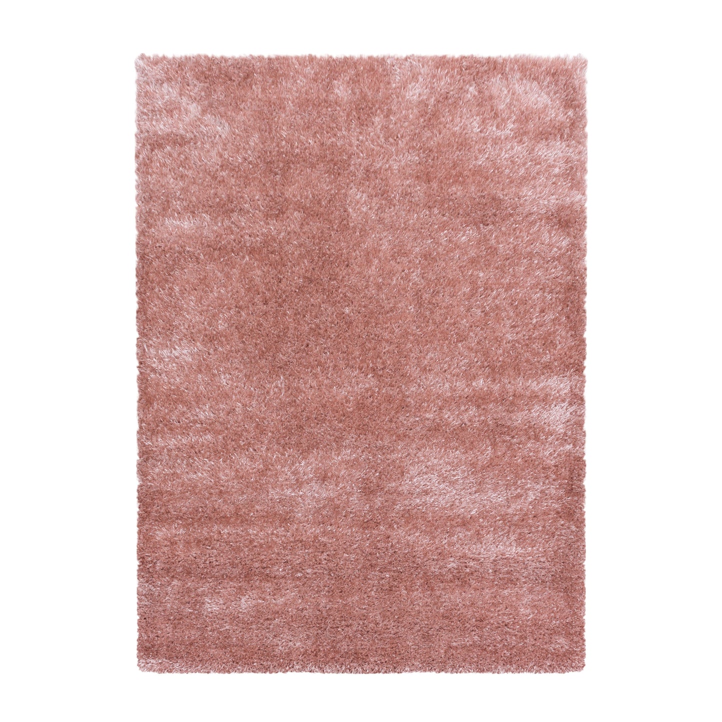 Shaggy Wohnzimmer Hochflor Teppich Glanz Garn Einfarbig Rose