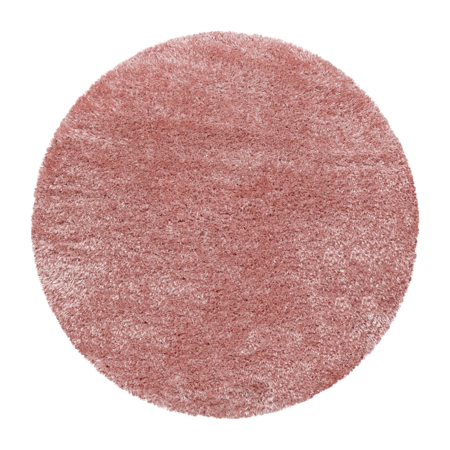 Shaggy Wohnzimmer Hochflor Teppich Glanz Garn Einfarbig Rose
