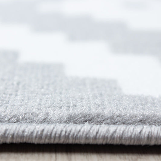 Moderner Wohnzimmer Elegance designer Teppich Kurzflor Grau Weiss