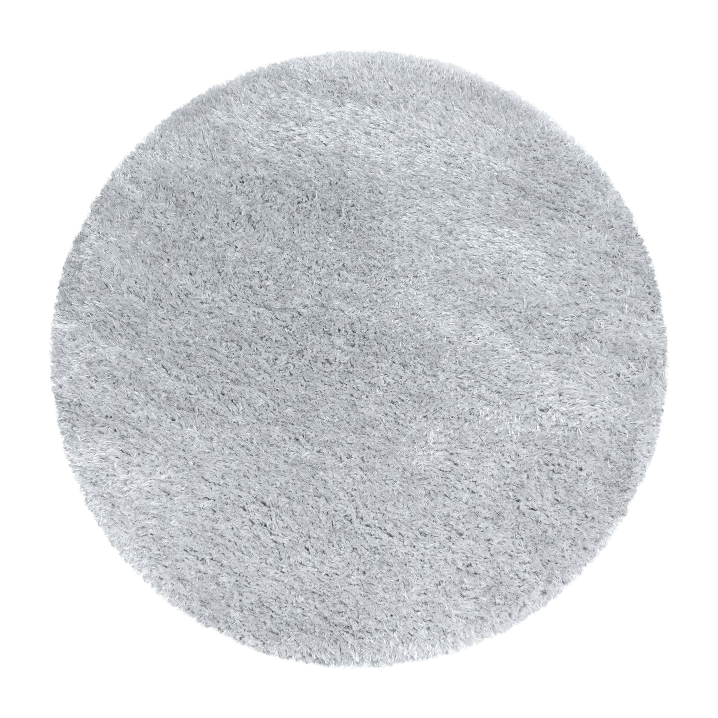 Shaggy Wohnzimmer Hochflor Teppich Glanz Garn Einfarbig Silber