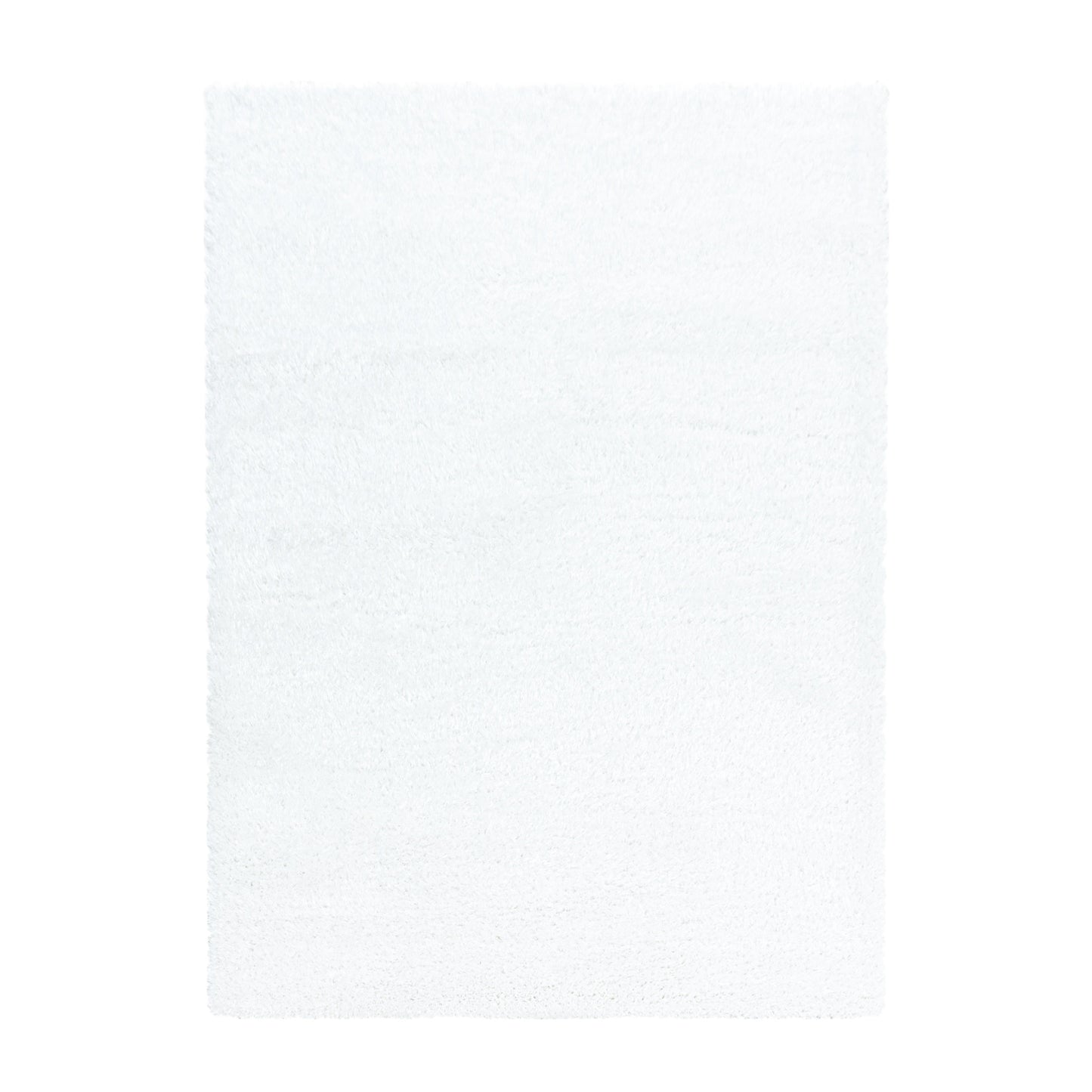 Shaggy Wohnzimmer Hochflor Teppich Glanz Garn Einfarbig Weiss