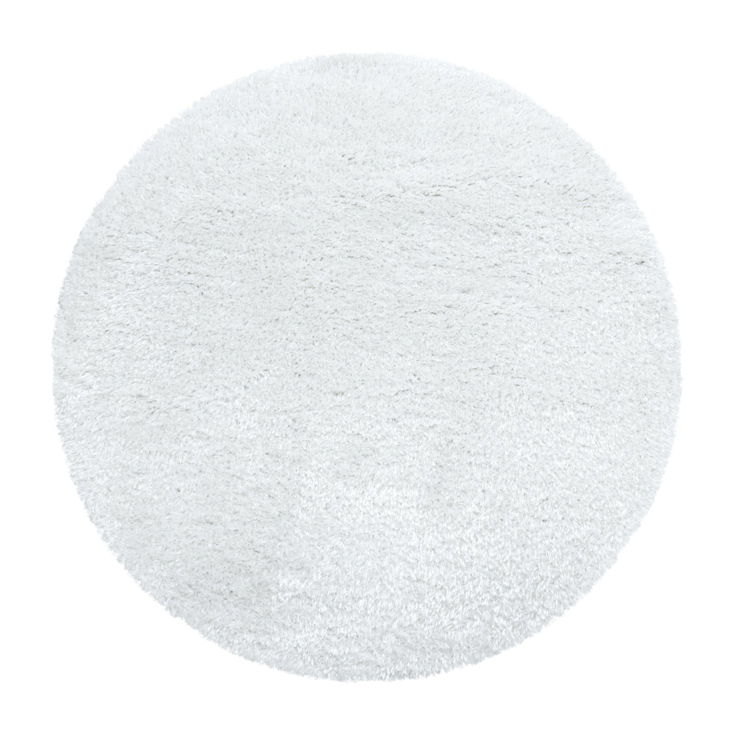 Shaggy Wohnzimmer Hochflor Teppich Glanz Garn Einfarbig Weiss