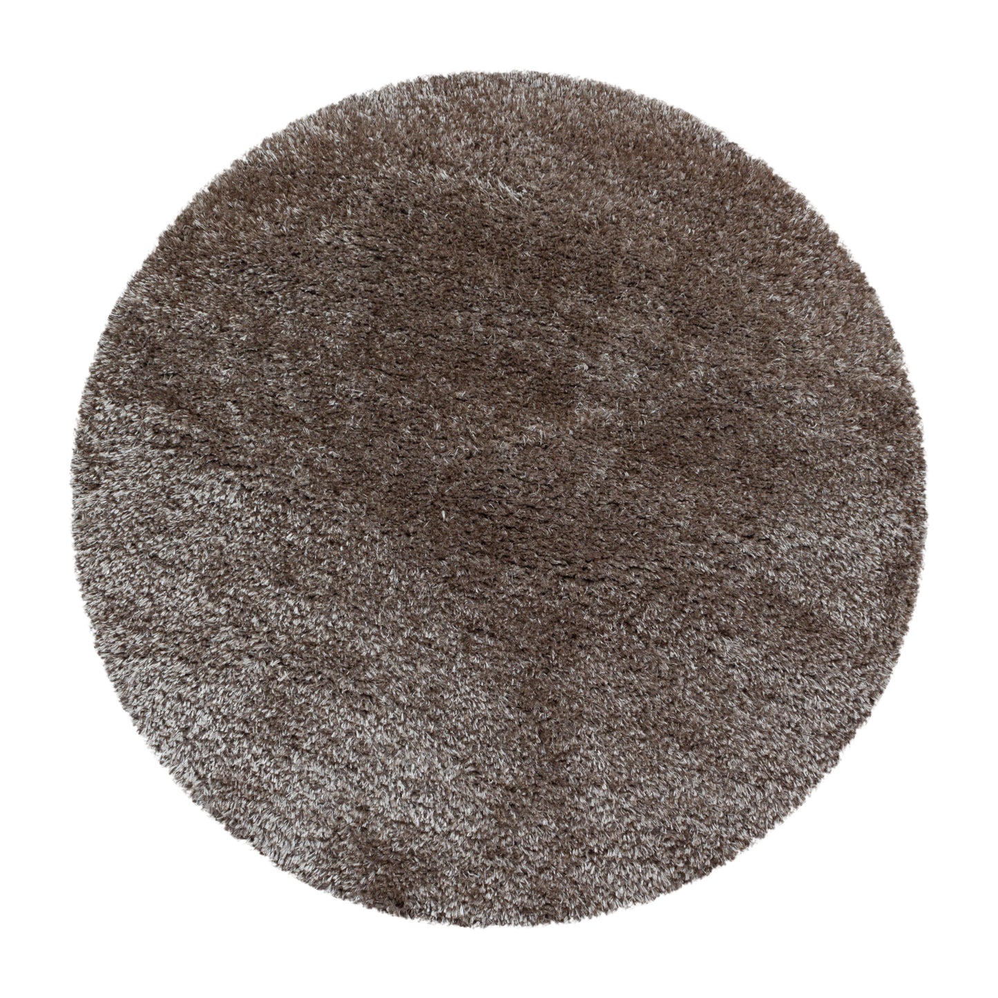 Shaggy Wohnzimmer Hochflor Teppich Glanz Garn Einfarbig Taupe