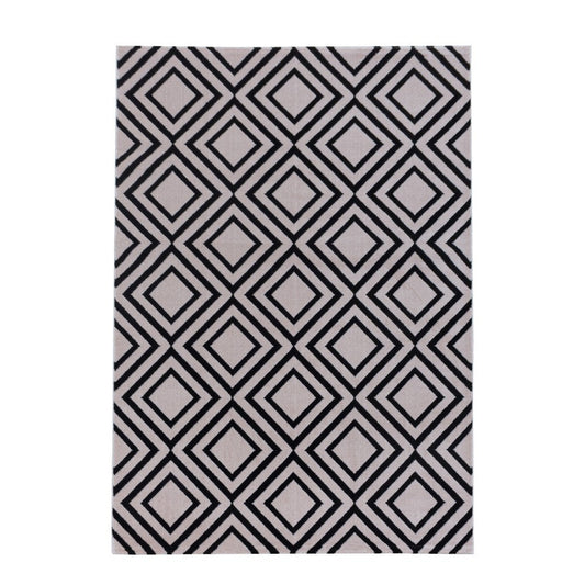 Wohnzimmerteppich Kurzflor Teppich Rauten Gitter Design Soft Flor Pink