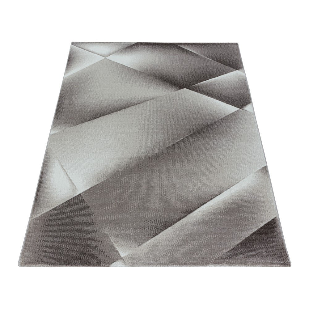Wohnzimmerteppich Kurzflor Teppich Abstraktes Design Soft Flor Braun