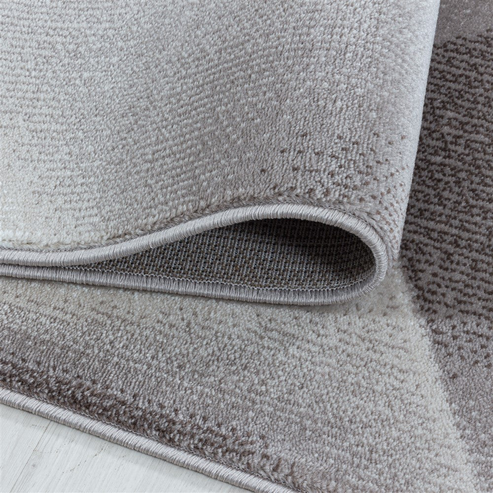 Wohnzimmerteppich Kurzflor Teppich Abstraktes Design Soft Flor Braun