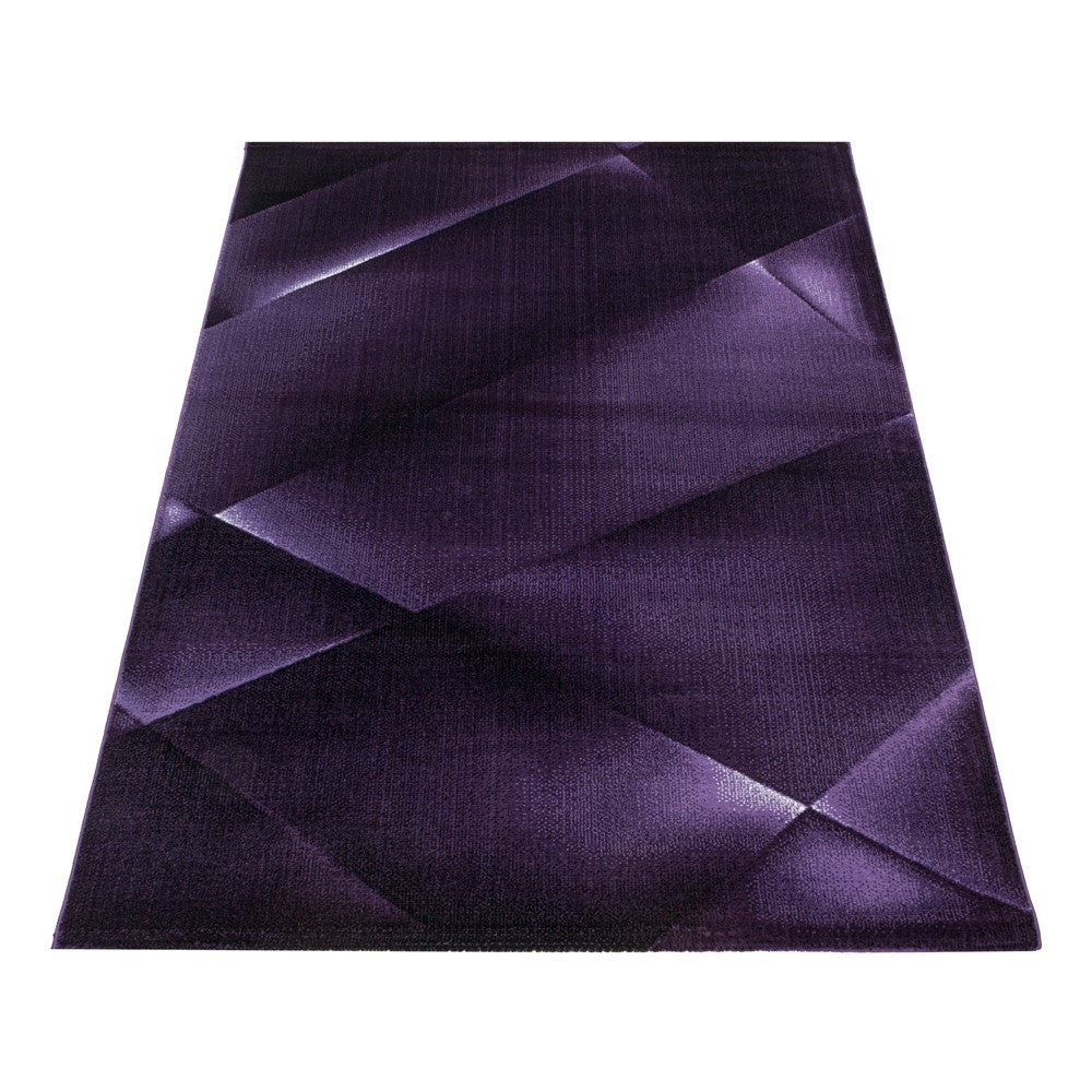 Wohnzimmerteppich Kurzflor Teppich Abstraktes Design Soft Flor Lila